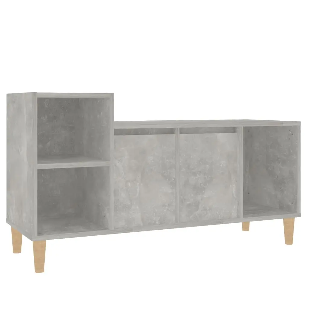 TV Cabinet Concrete Grey 100x35x55 cm Engineered Wood 821176 - Furniture