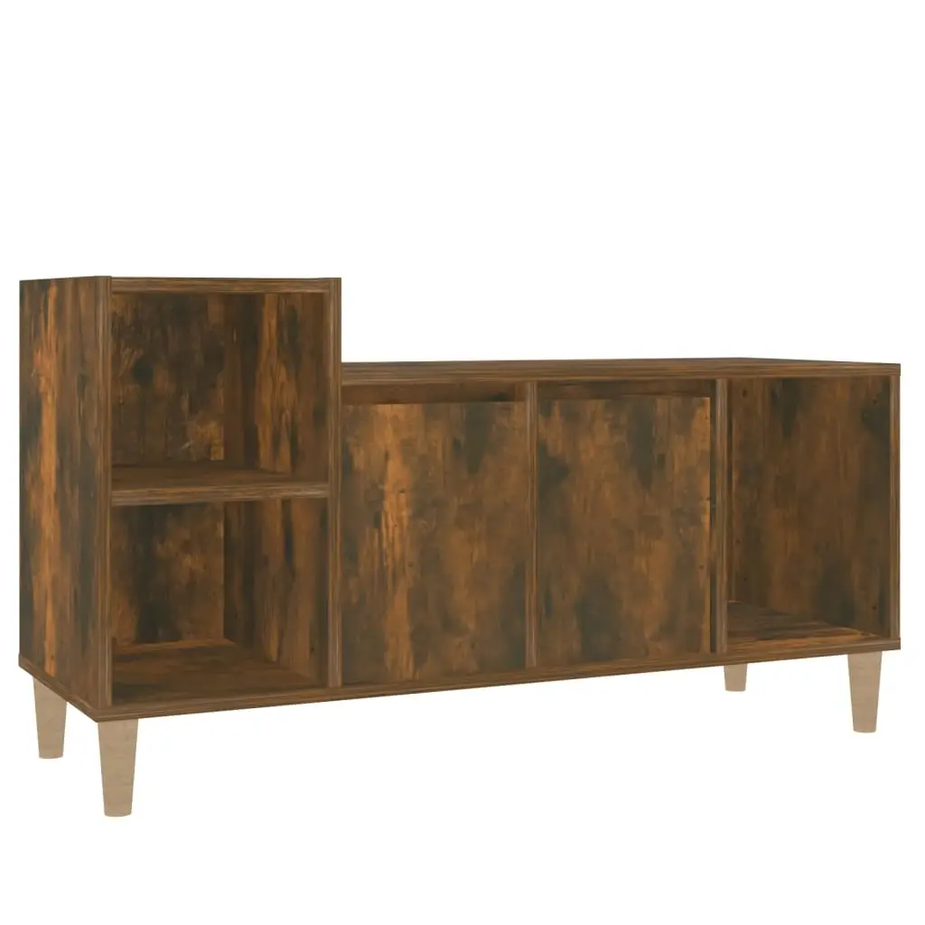 TV Cabinet Smoked Oak 100x35x55 cm Engineered Wood 821177 - Furniture