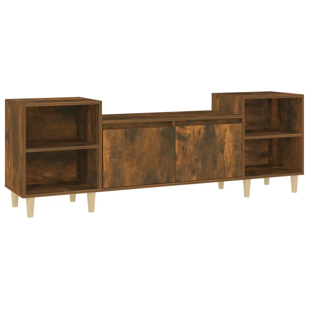 TV Cabinet Smoked Oak 160x35x55 cm Engineered Wood 821193 - Furniture