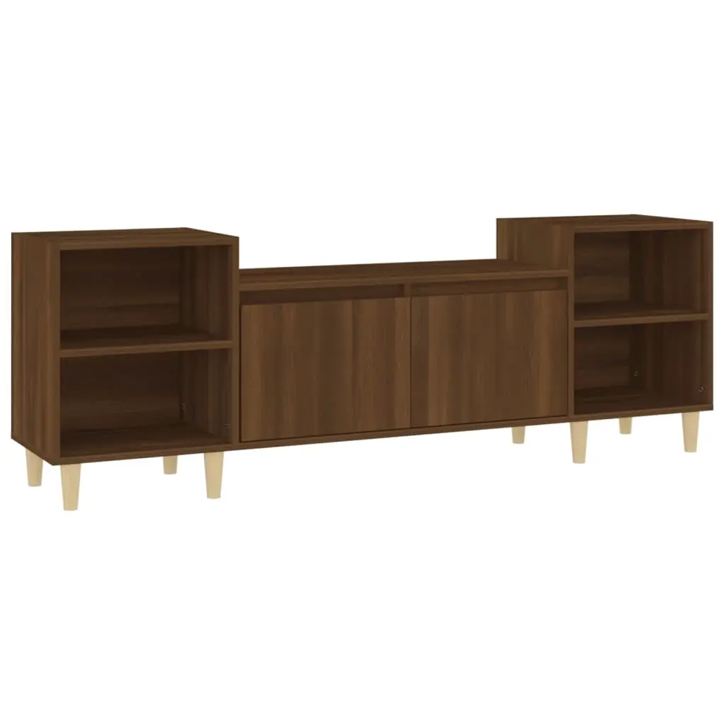 TV Cabinet Brown Oak 160x35x55 cm Engineered Wood 821195 - Furniture
