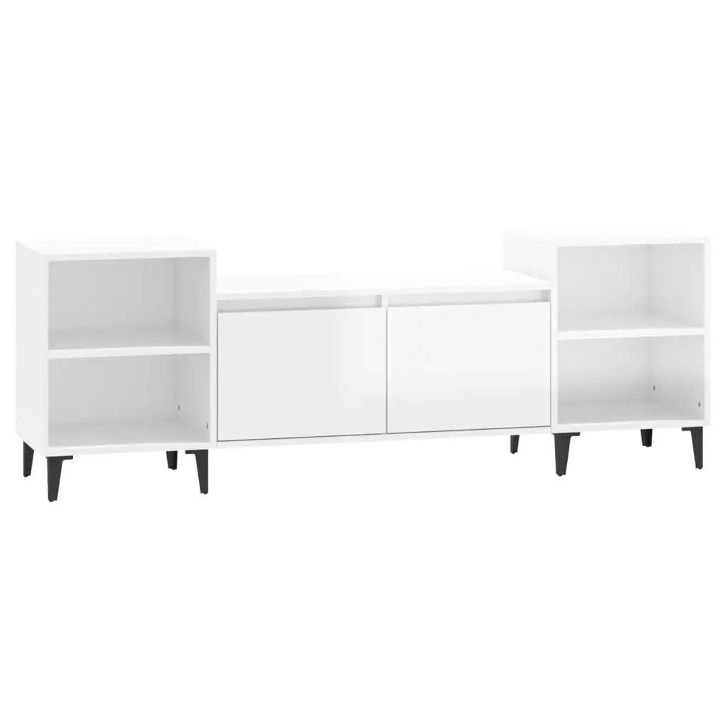 TV Cabinet High Gloss White 160x35x55 cm Engineered Wood 821198 - Furniture
