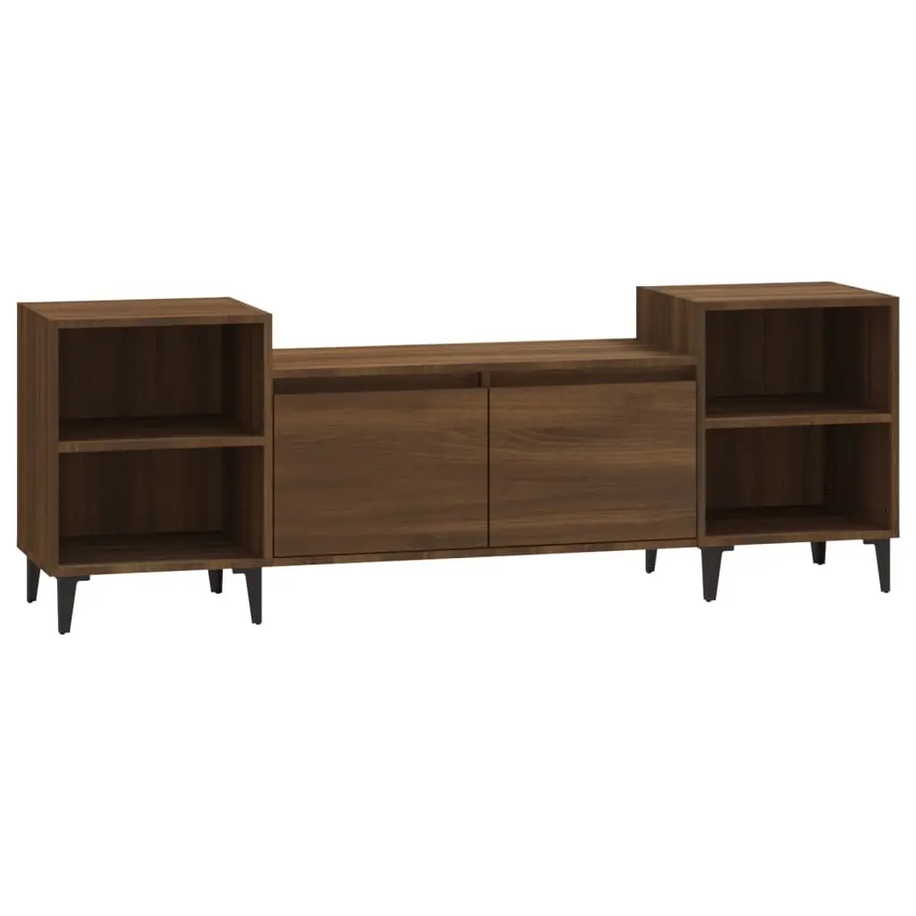 TV Cabinet Brown Oak 160x35x55 cm Engineered Wood 821203 - Furniture