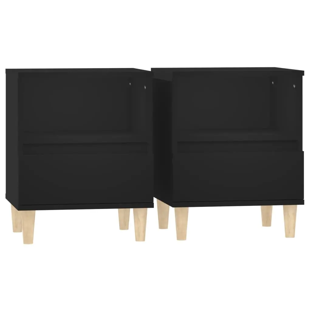 Bedside Cabinets 2 pcs Black 40x35x50 cm 821797 - Furniture