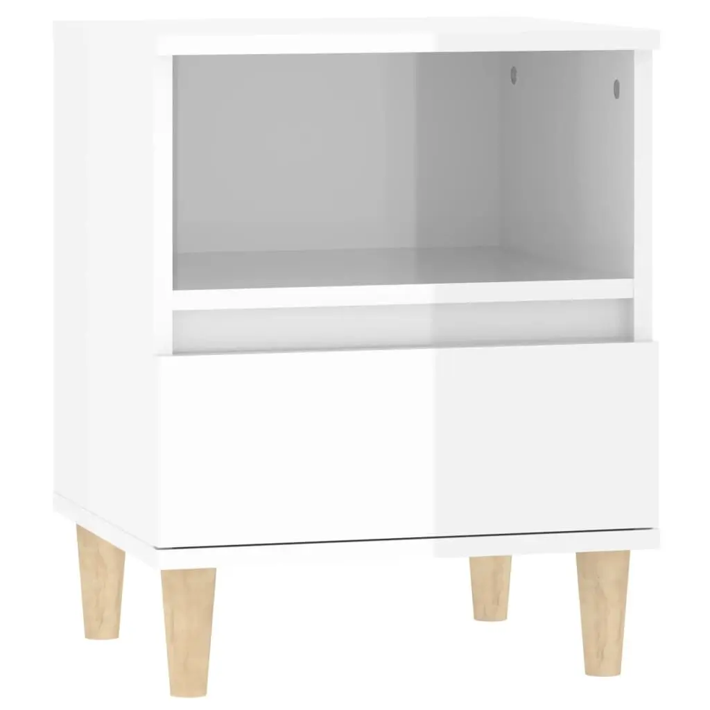 Bedside Cabinet High Gloss White 40x35x50 cm 821798 - Furniture