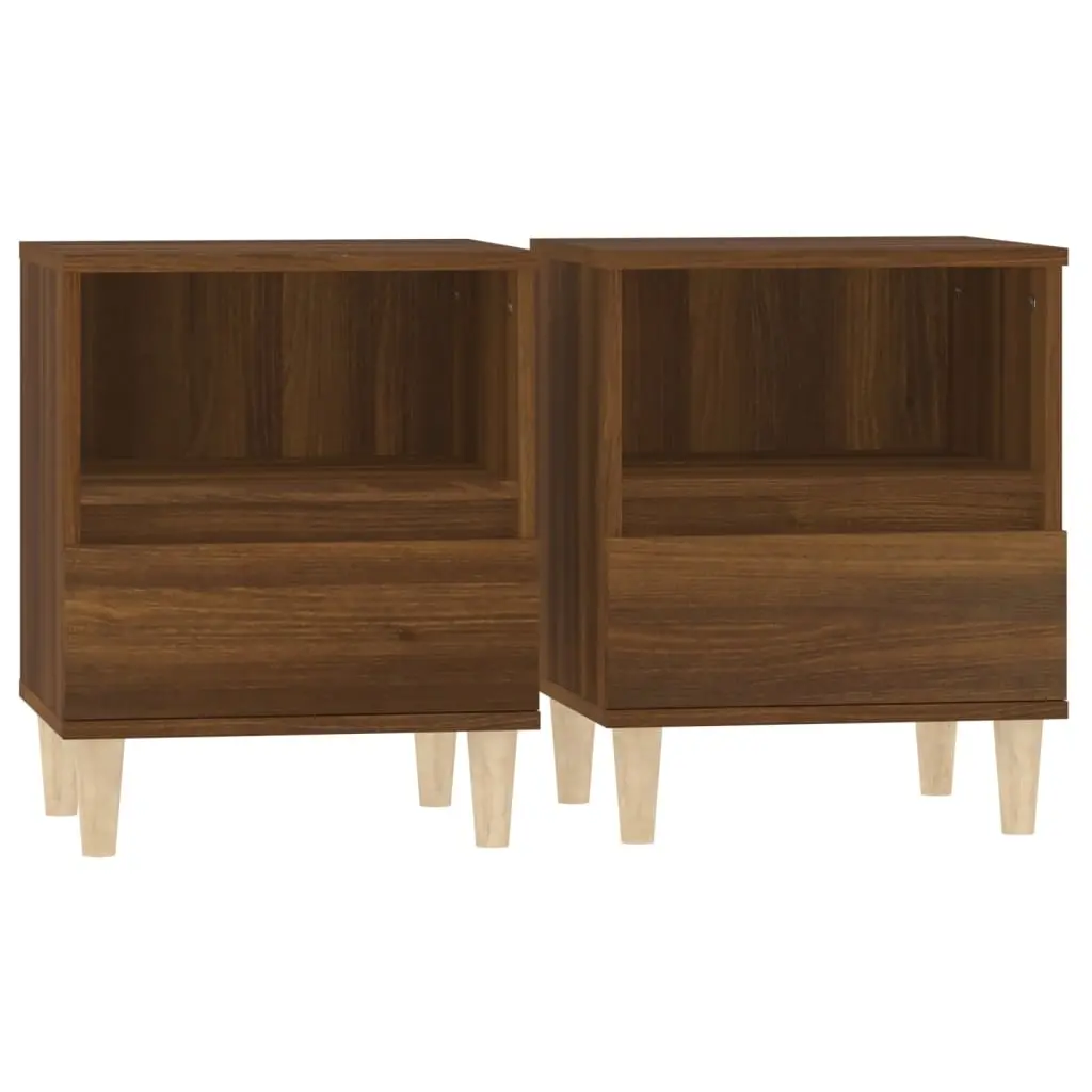Bedside Cabinets 2 pcs Brown Oak 40x35x50 cm 821809 - Furniture