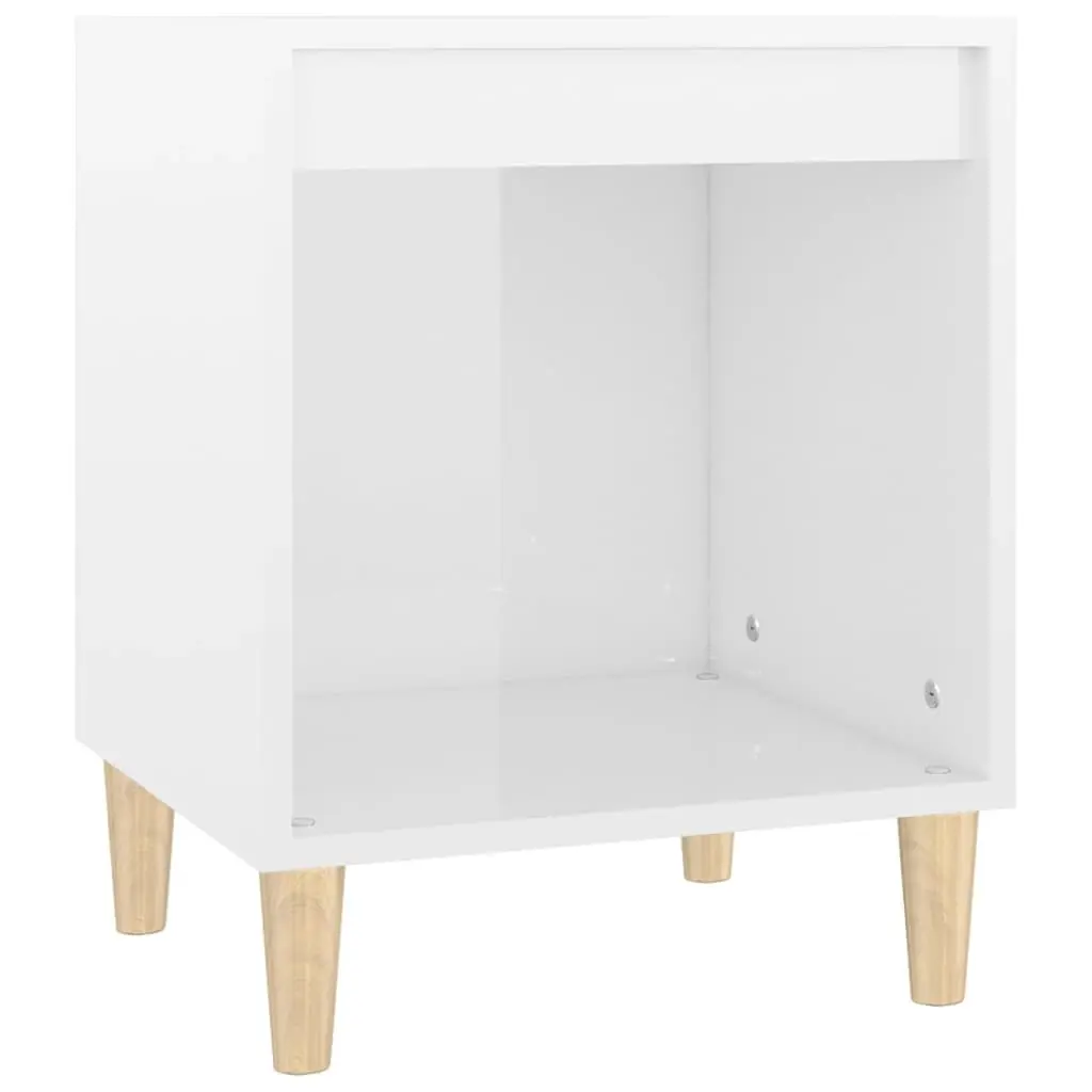 Bedside Cabinet High Gloss White 40x35x50 cm Engineered Wood 821862 - Furniture