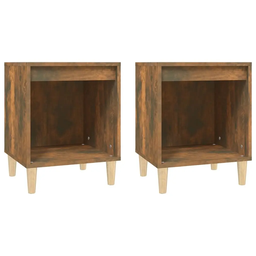 Bedside Cabinets 2 pcs Smoked Oak 40x35x50 cm 821869 - Furniture