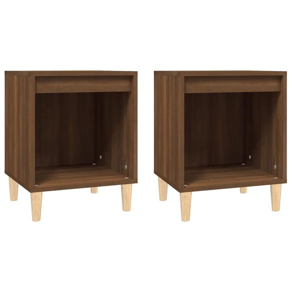Bedside Cabinets 2 pcs Brown Oak 40x35x50 cm 821873 - Furniture