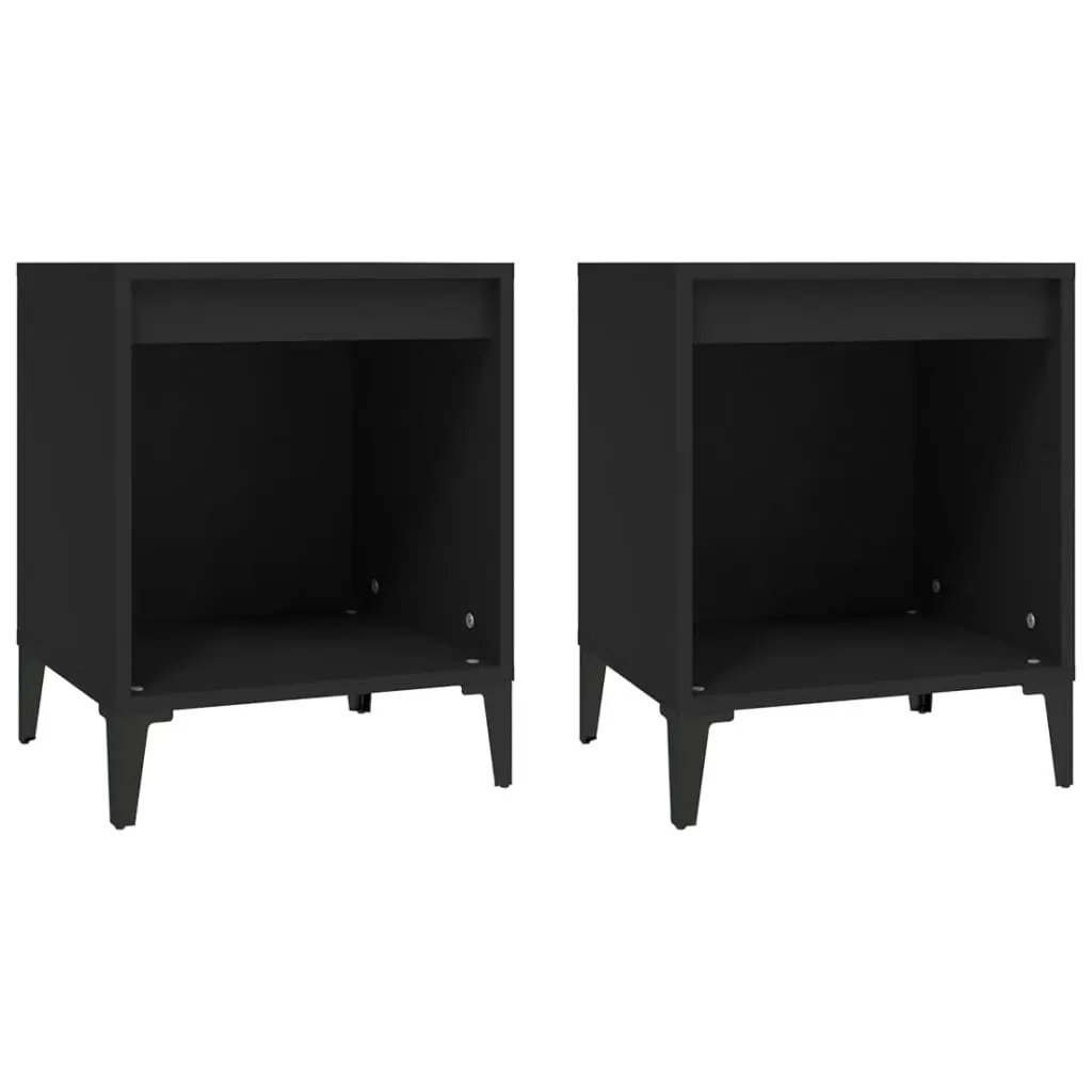 Bedside Cabinets 2 pcs Black 40x35x50 cm 821877 - Furniture