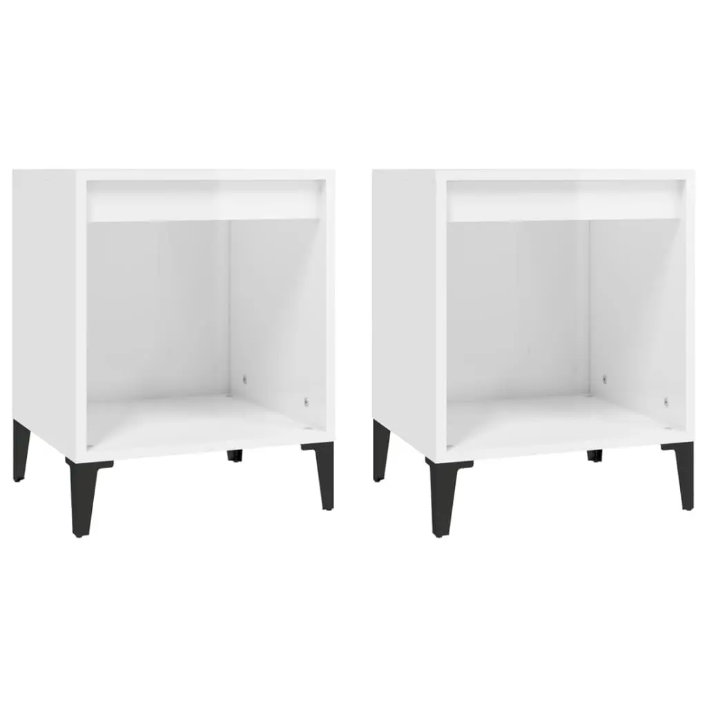 Bedside Cabinets 2 pcs High Gloss White 40x35x50 cm 821879 - Furniture