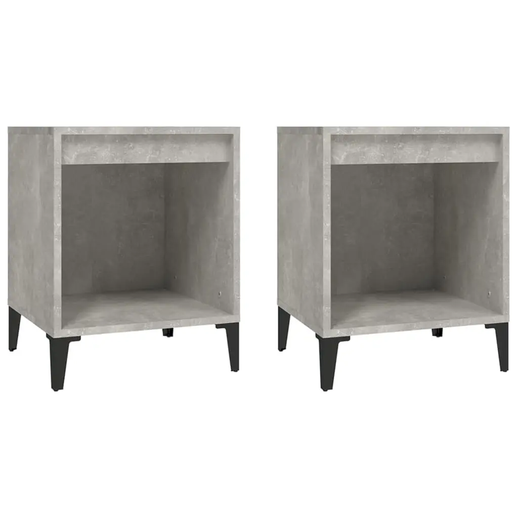 Bedside Cabinets 2 pcs Concrete Grey 40x35x50 cm 821883 - Furniture