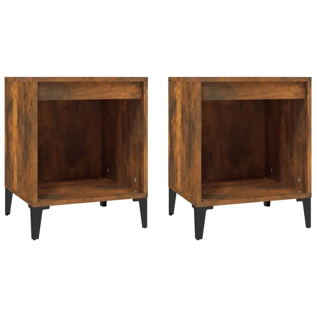 Bedside Cabinets 2 pcs Smoked Oak 40x35x50 cm 821885 - Furniture