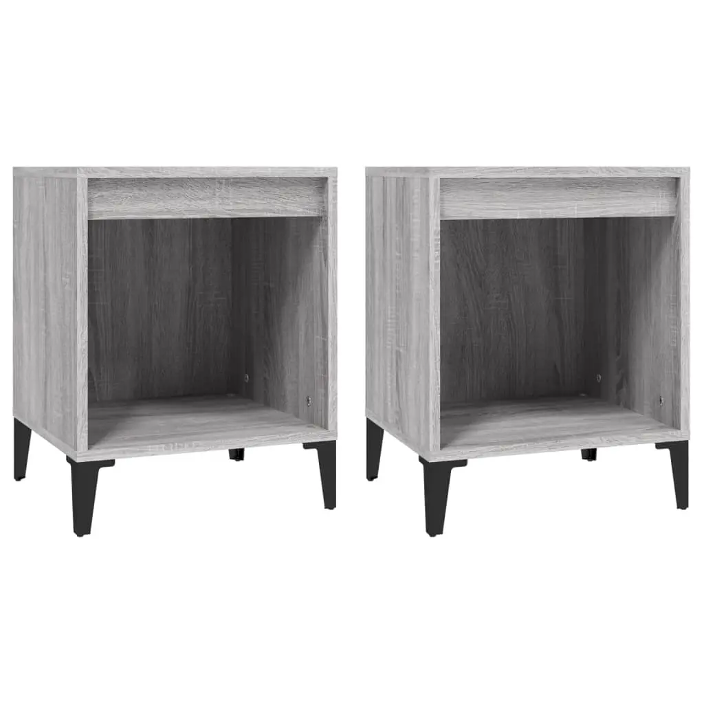 Bedside Cabinets 2 pcs Grey Sonoma 40x35x50 cm 821887 - Furniture