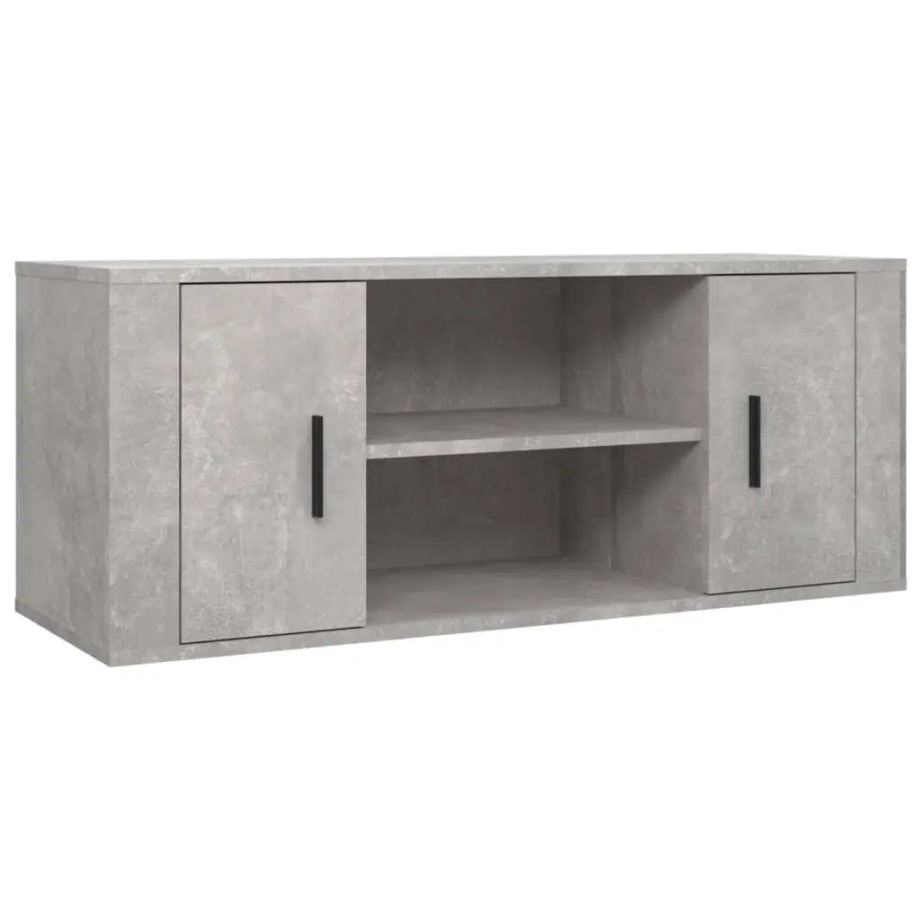 TV Cabinet Concrete Grey 100x35x40 cm Engineered Wood 823095 - Furniture