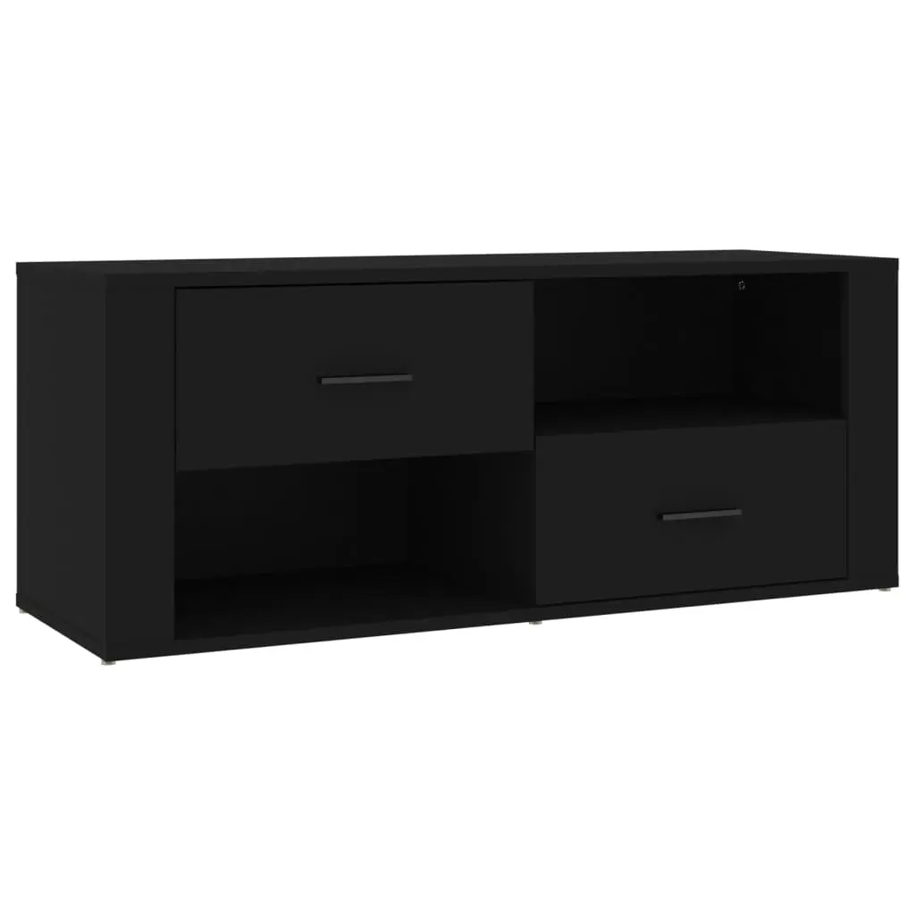 TV Cabinet Black 100x35x40 cm Engineered Wood 823100 - Furniture