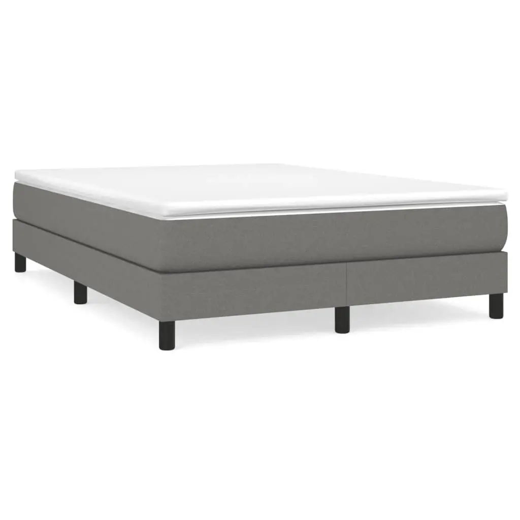 Box Spring Bed Frame Dark Grey Double Fabric 3120555 - Furniture