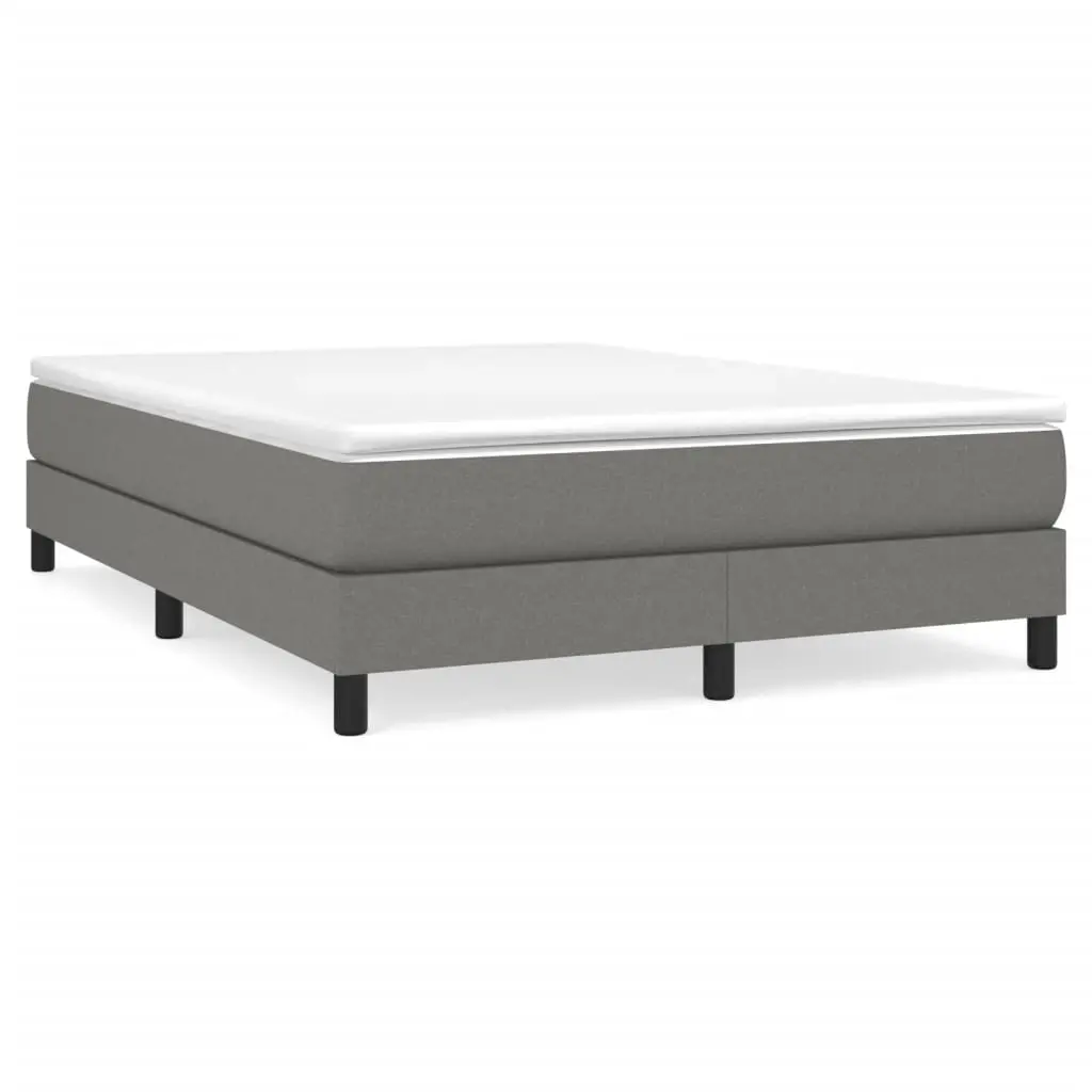 Box Spring Bed Frame Dark Grey Queen Fabric 3120558 - Furniture