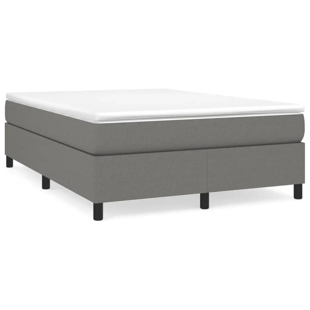 Box Spring Bed Frame Dark Grey Double Fabric 3120901 - Top Selling Beds