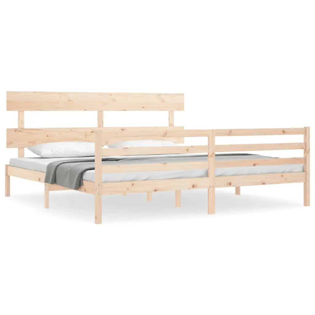 Bed Frame without Mattress 183x203 cm King Solid Wood 3195106 - Furniture