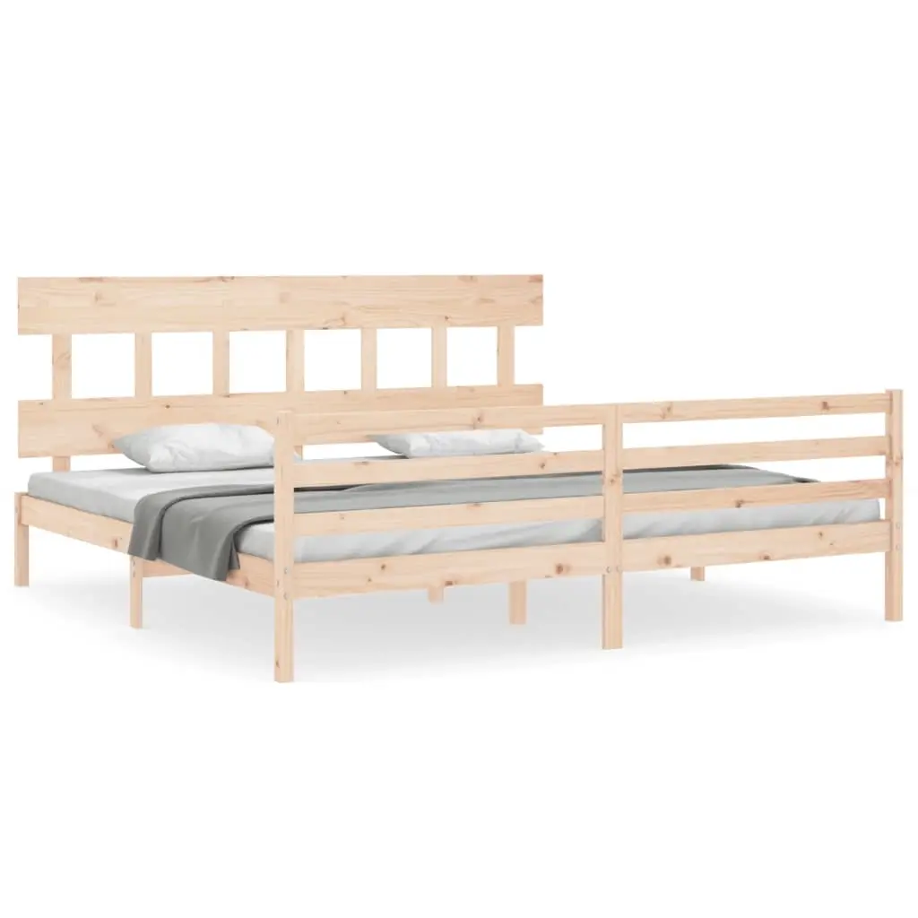 Bed Frame without Mattress 183x203 cm King Solid Wood 3195171 - Furniture