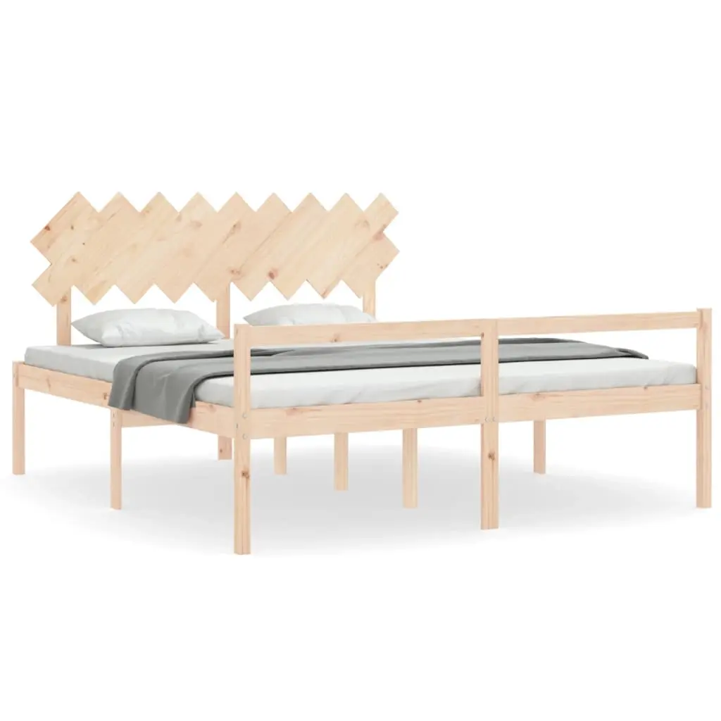 Senior Bed without Mattress 183x203 cm King Solid Wood 3195561 - Furniture