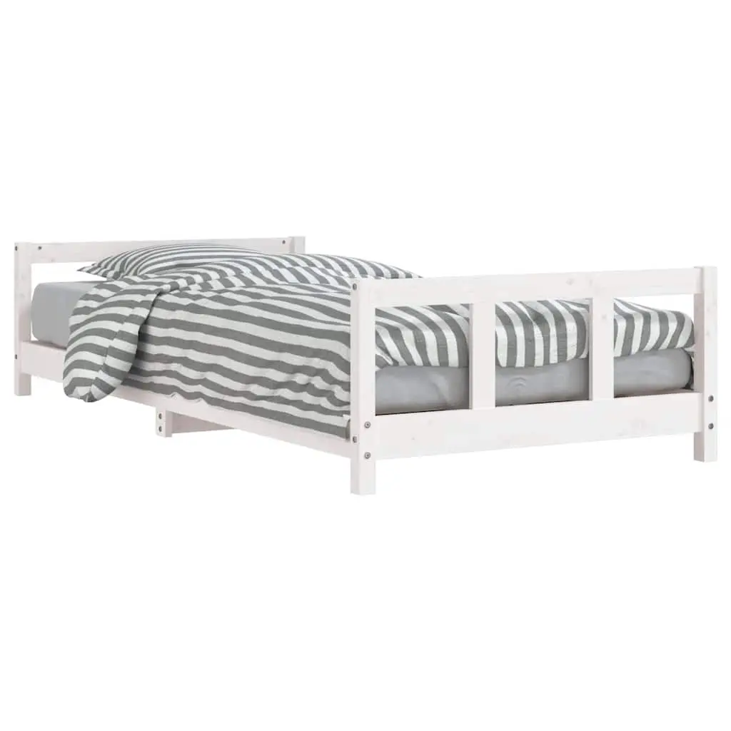 Kids Bed Frame White 90x190 cm Solid Wood Pine 834433 - Furniture