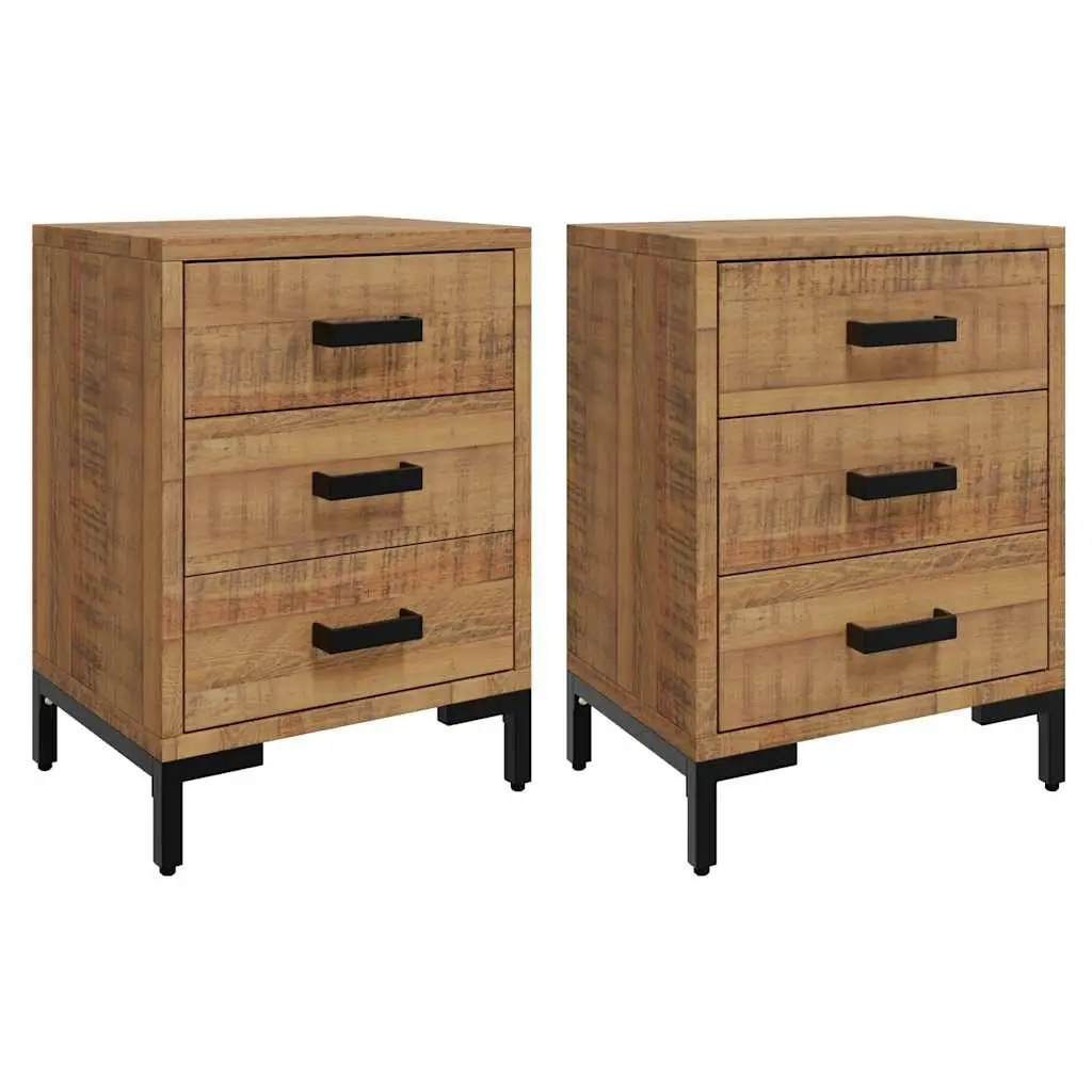 Bedside Cabinets 2 pcs 40x30x55 cm Solid Wood Pine 3120340 - Furniture