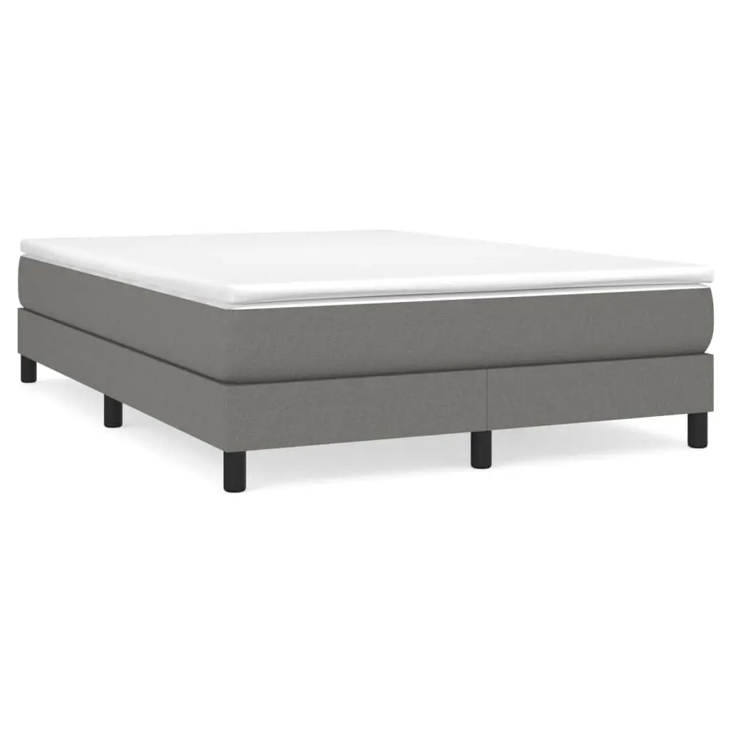 Box Spring Bed with Mattress Dark Grey 153x203 cm Queen Size Fabric 3144119 - Furniture