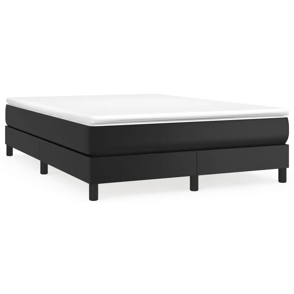 Box Spring Bed with Mattress Black 153x203 cm Queen Size Faux Leather 3144291 - Furniture