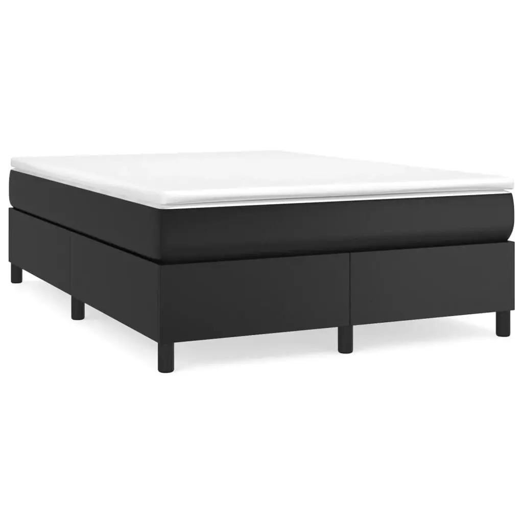 Box Spring Bed with Mattress Black 153x203 cm Queen Size Faux Leather 3144638 - Furniture