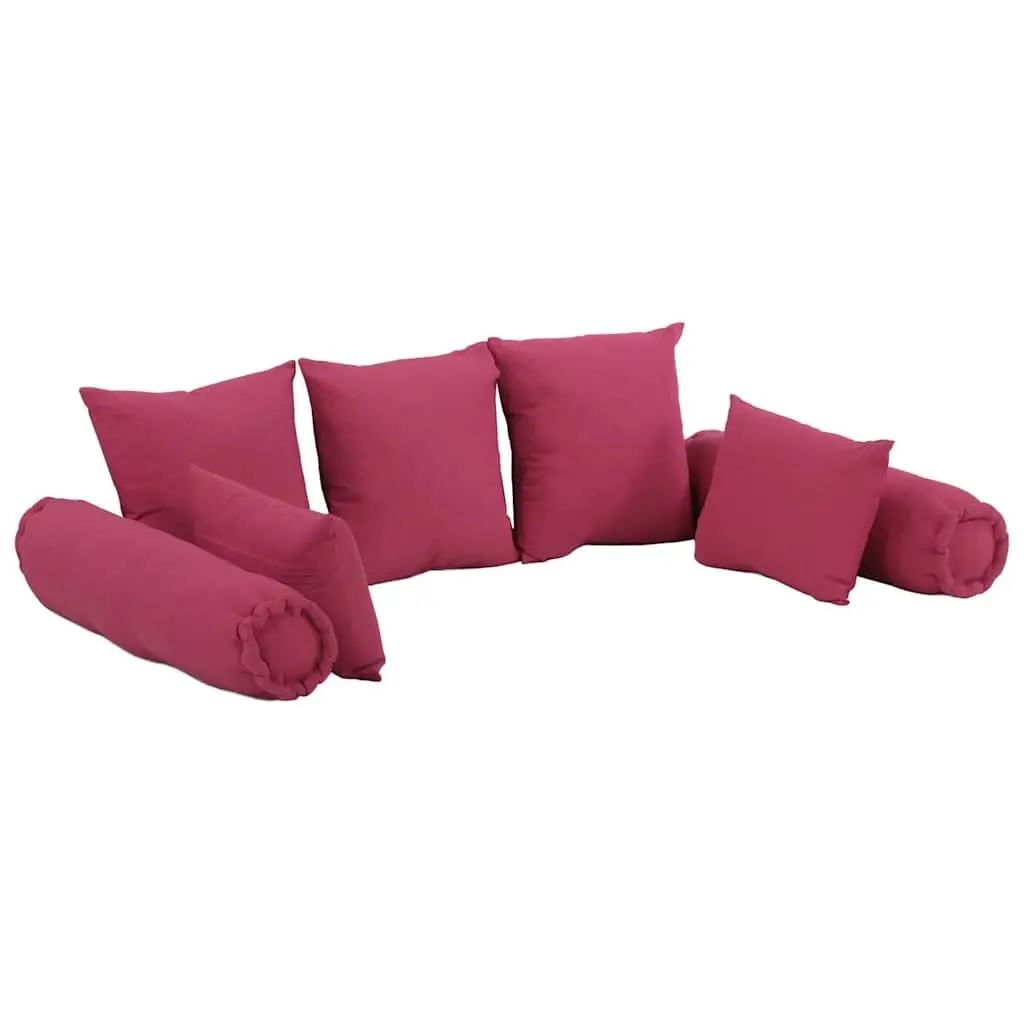7 Piece Throw Pillow Set Pink Fabric 350381 - Home & Garden