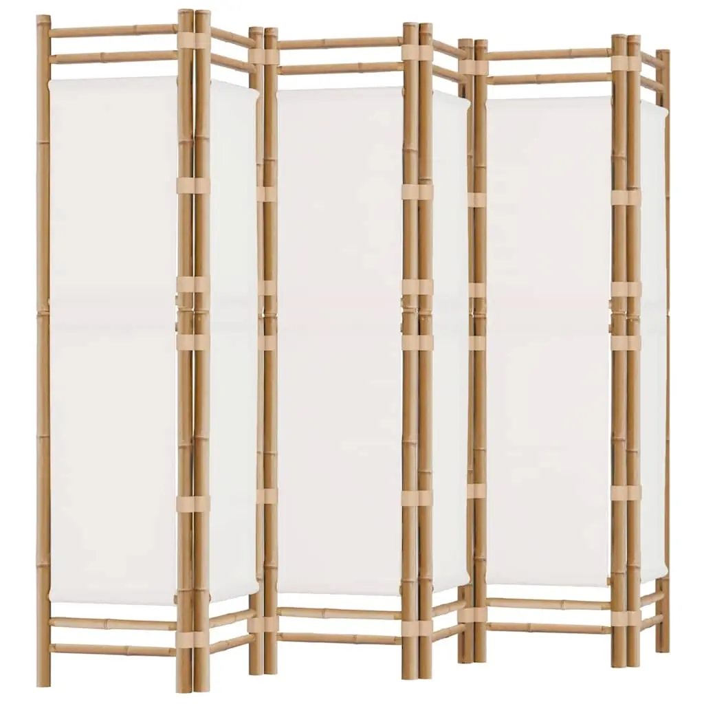 Folding 6-Panel Room Divider 240 cm Bamboo and Canvas 350626