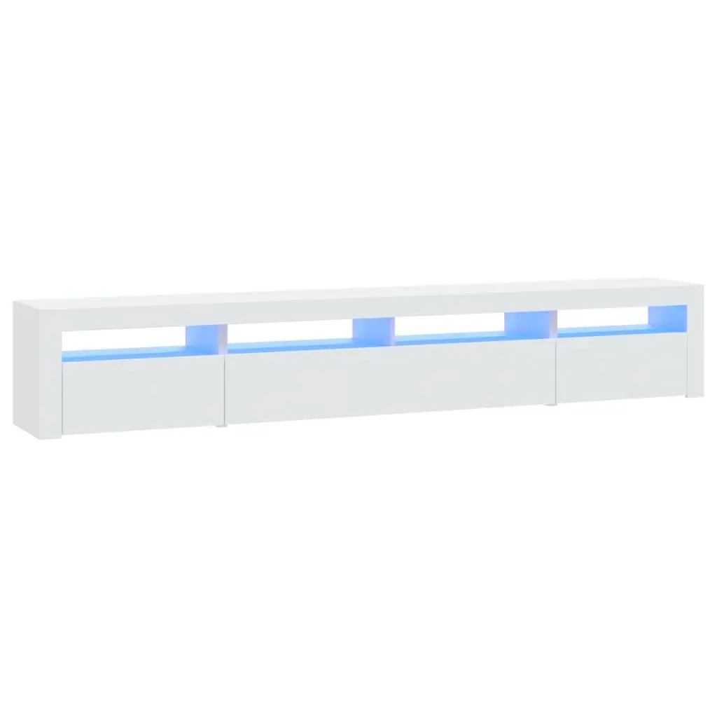 TV Cabinet with LED Lights White 240x35x40 cm 3152722 - Furniture