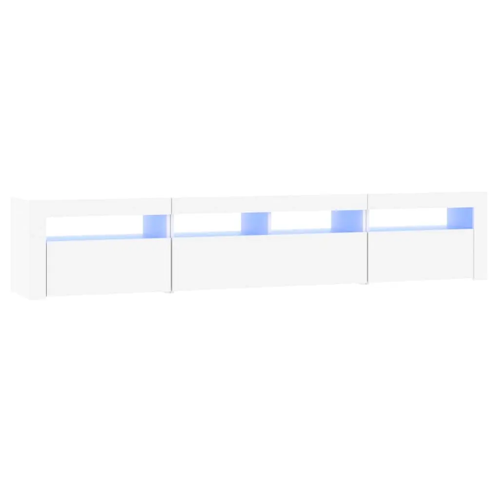 TV Cabinet with LED Lights White 210x35x40 cm 3152730 - Furniture