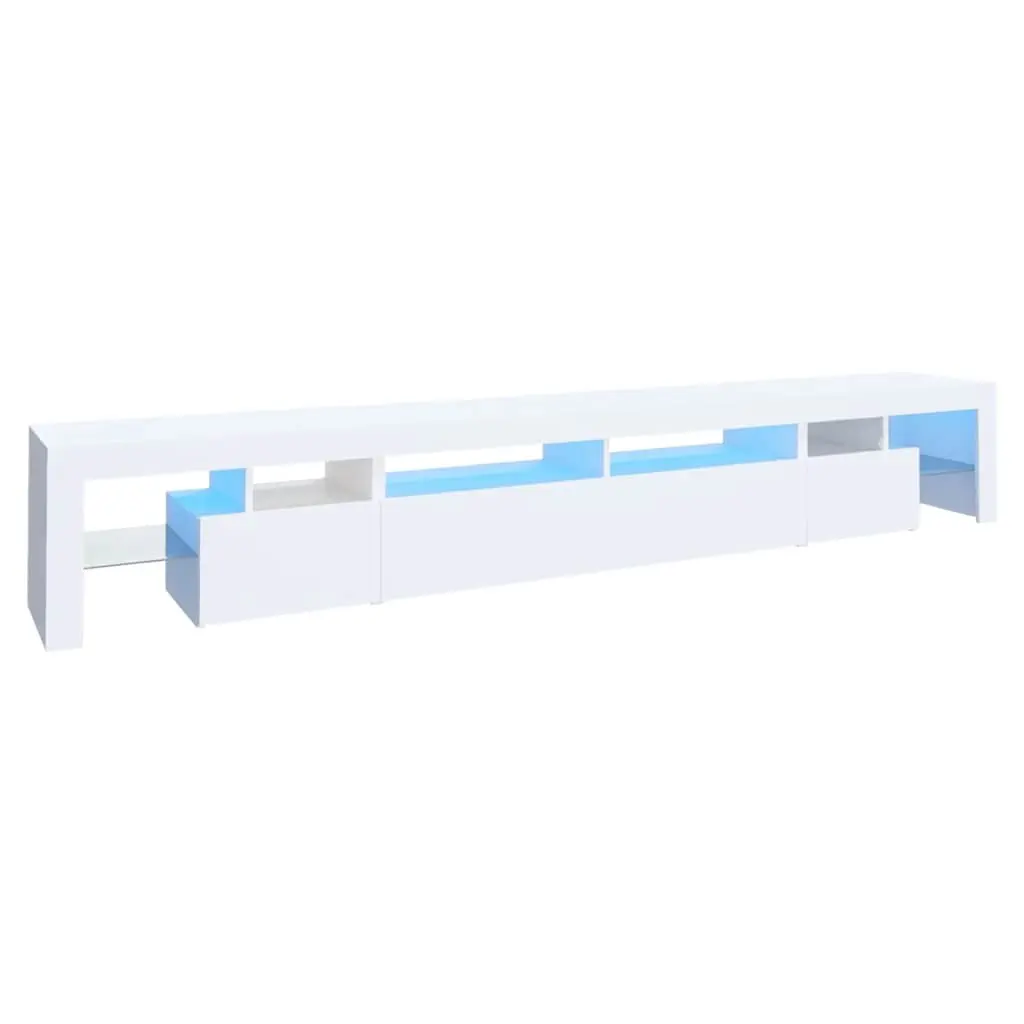 TV Cabinet with LED Lights White 260x36.5x40 cm 3152778 - Furniture