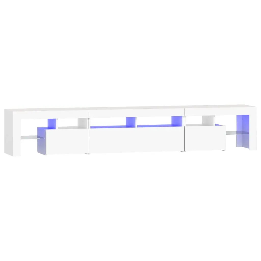 TV Cabinet with LED Lights White 230x36.5x40 cm 3152786 - Furniture