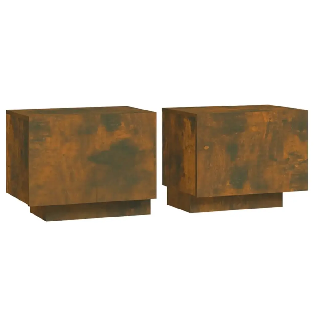 Bedside Cabinet Smoked Oak 100x35x40 cm Engineered Wood 3152832 - Furniture