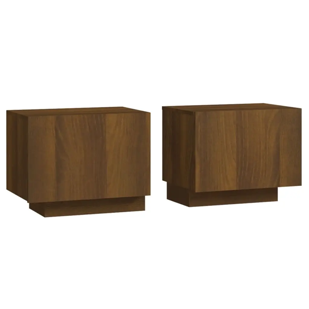 Bedside Cabinet Brown Oak 100x35x40 cm Engineered Wood 3152834 - Furniture