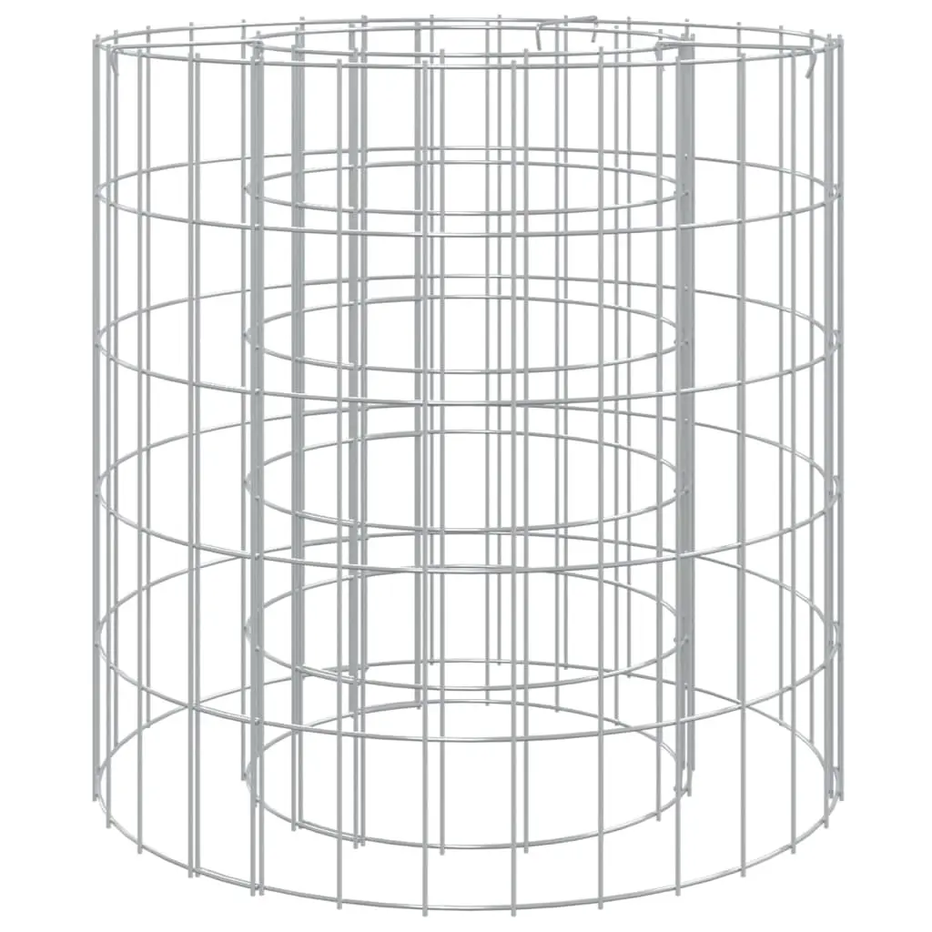 Gabion Fire Pit Ø 50 cm Galvanised Iron 153558 - Home & Garden