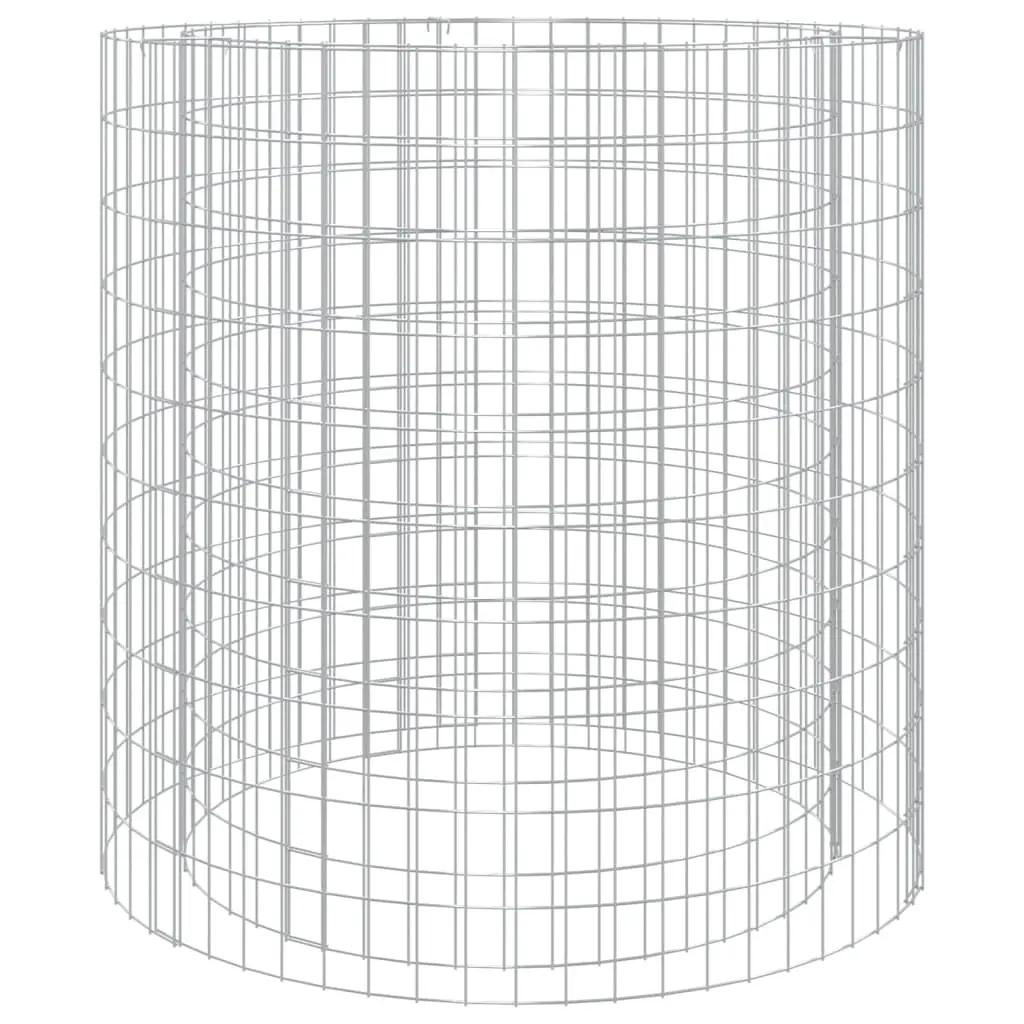 Gabion Fire Pit Ø 100 cm Galvanised Iron 153561 - Home & Garden