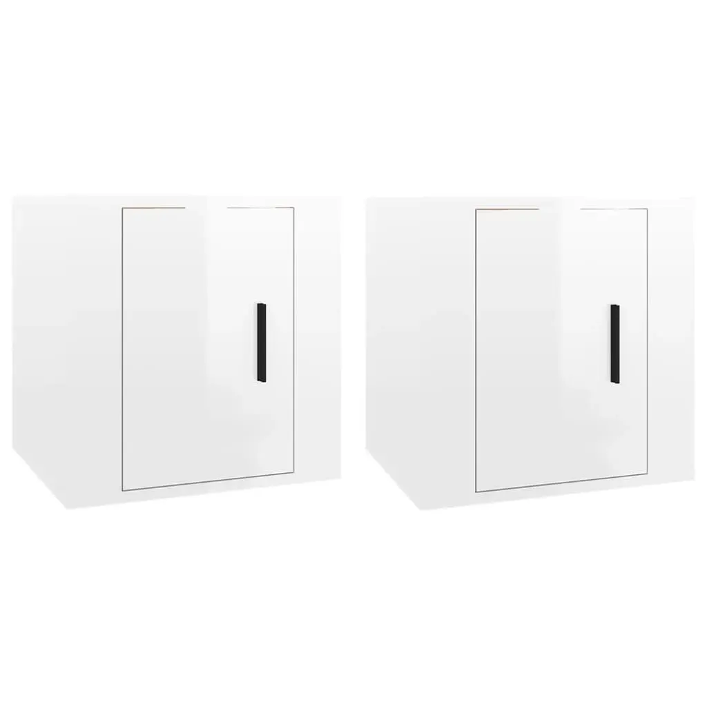 Wall Mounted TV Cabinets 2 pcs High Gloss White 40x34.5x40 cm 816645 - Furniture