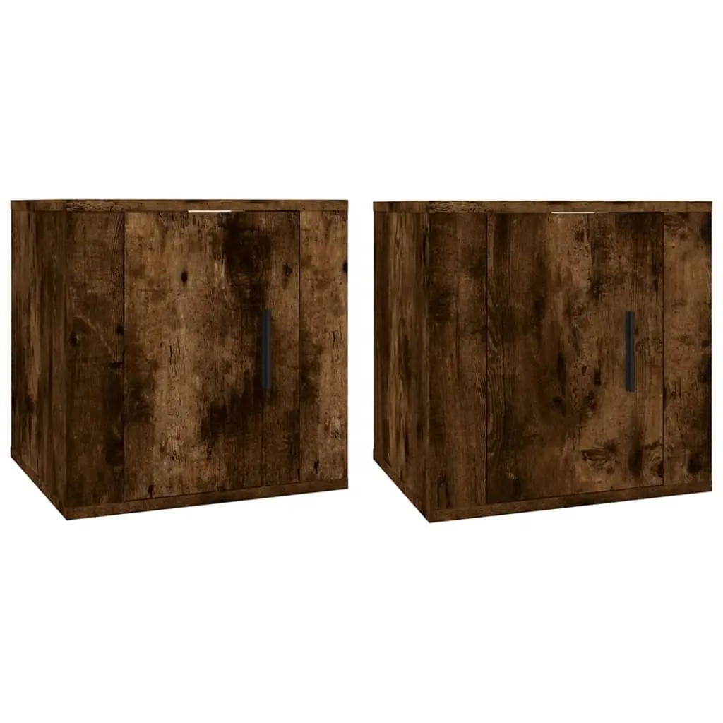 Wall Mounted TV Cabinets 2 pcs Smoked Oak 40x34.5x40 cm 816651 - Furniture