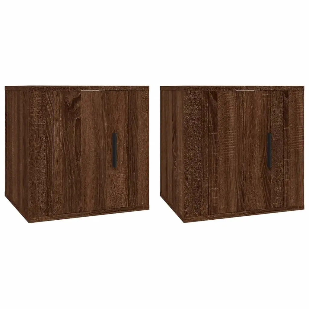 Wall Mounted TV Cabinets 2 pcs Brown Oak 40x34.5x40 cm 816655 - Furniture