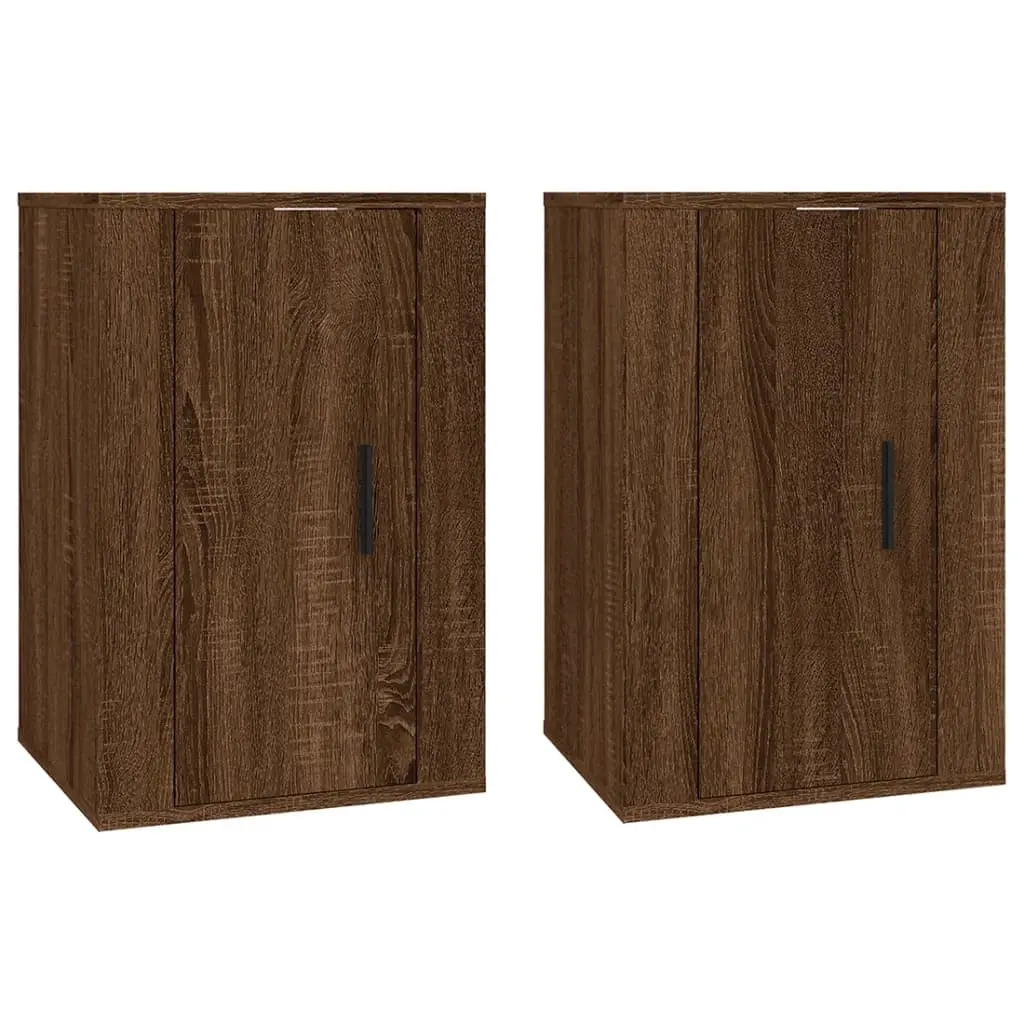 Wall Mounted TV Cabinets 2 pcs Brown Oak 40x34.5x60 cm 816671 - Furniture
