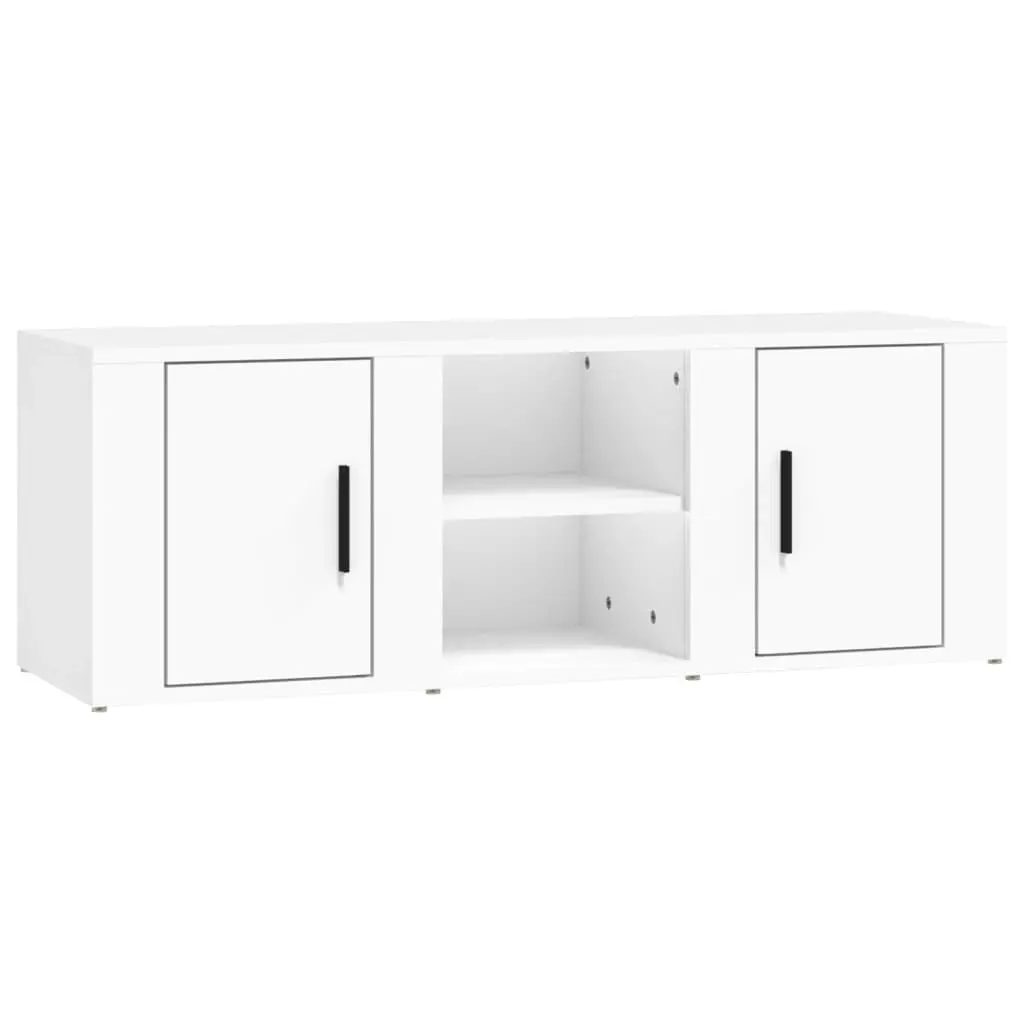 TV Cabinet White 100x31.5x35 cm Engineered Wood 819428 - Furniture