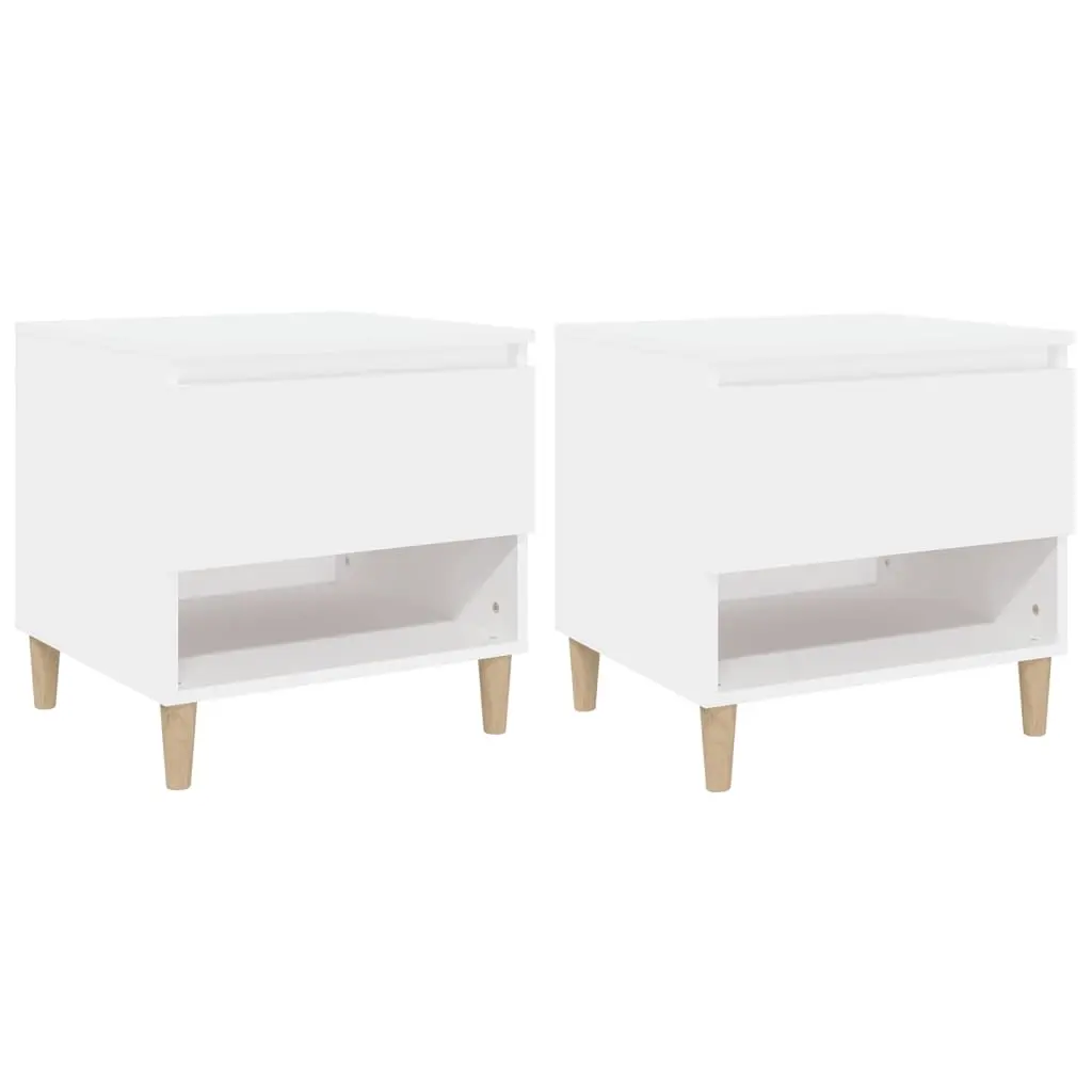 Bedside Tables 2 pcs White 50x46x50 cm Engineered Wood 819533 - Furniture