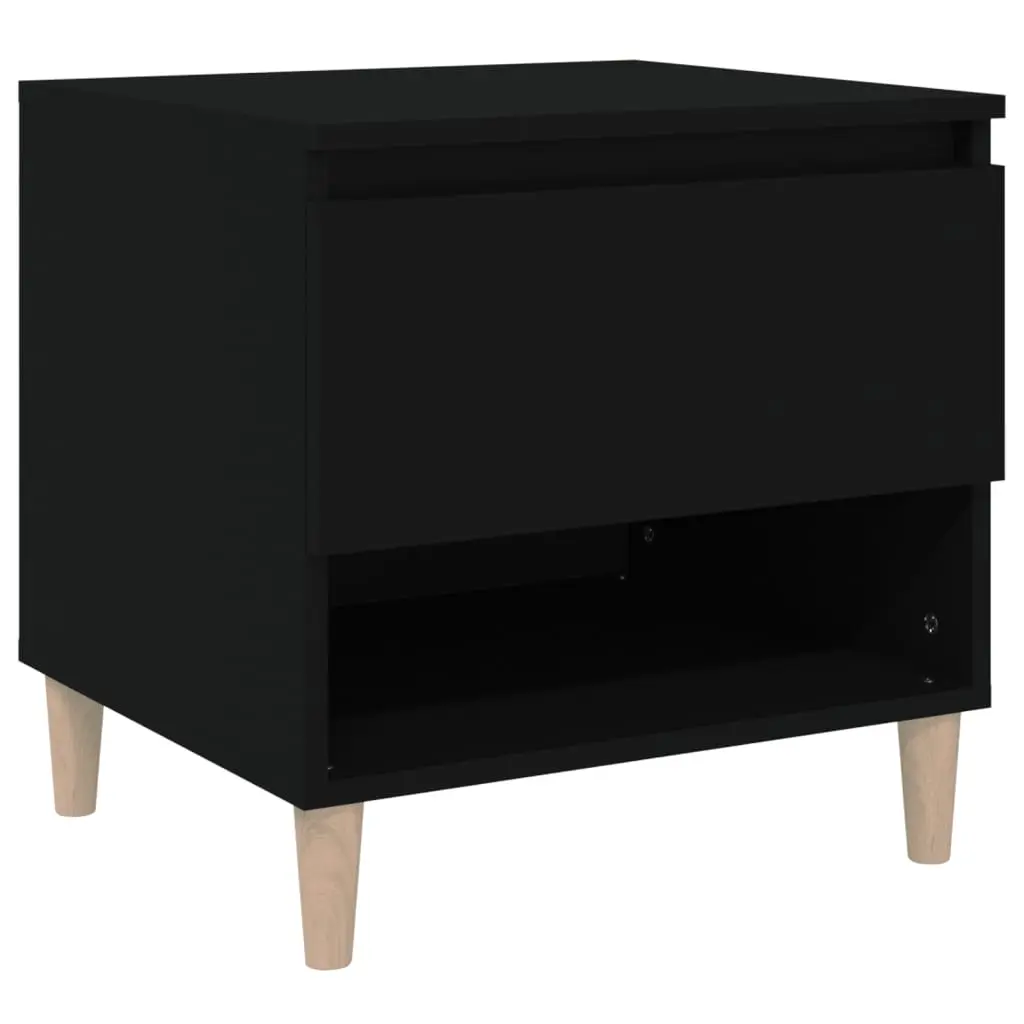 Bedside Table Black 50x46x50 cm Engineered Wood 819534 - Furniture