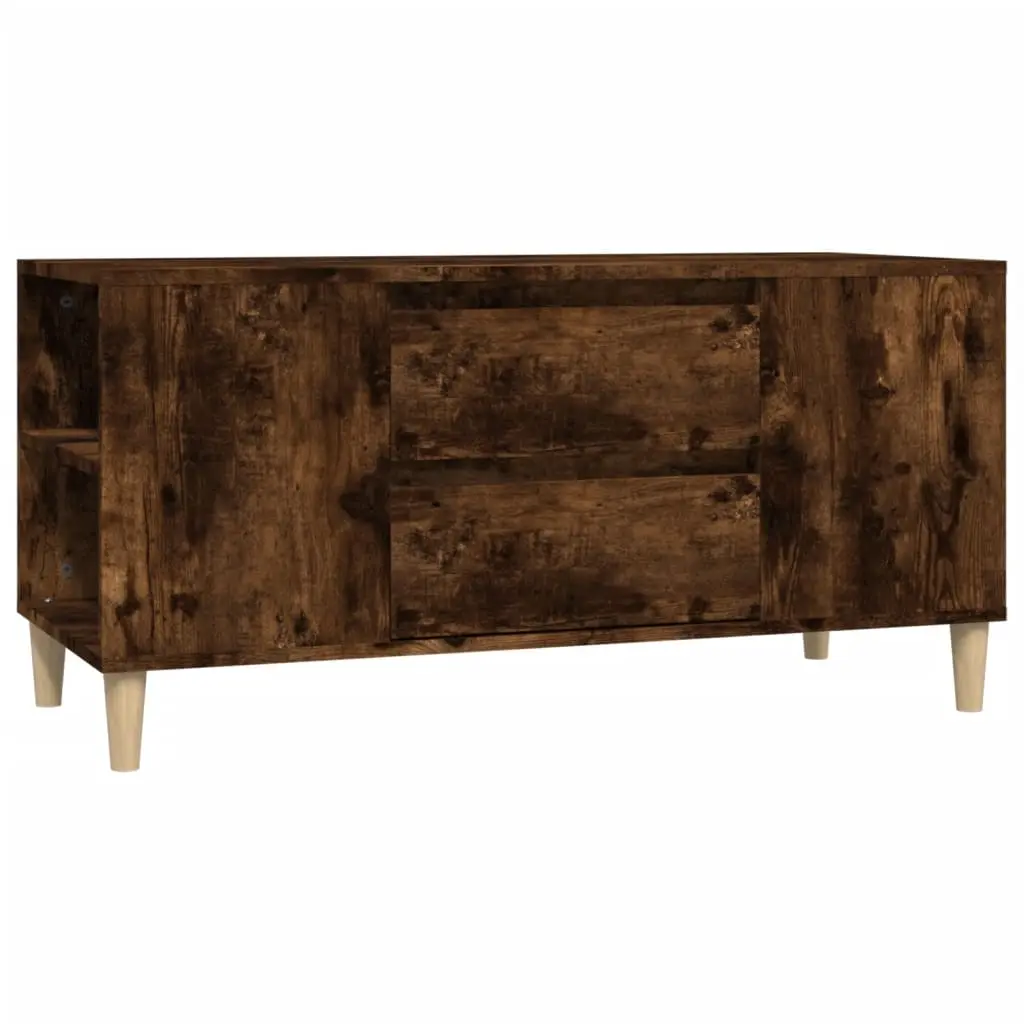 TV Cabinet Smoked Oak 102x44.5x50 cm Engineered Wood 819601 - Furniture