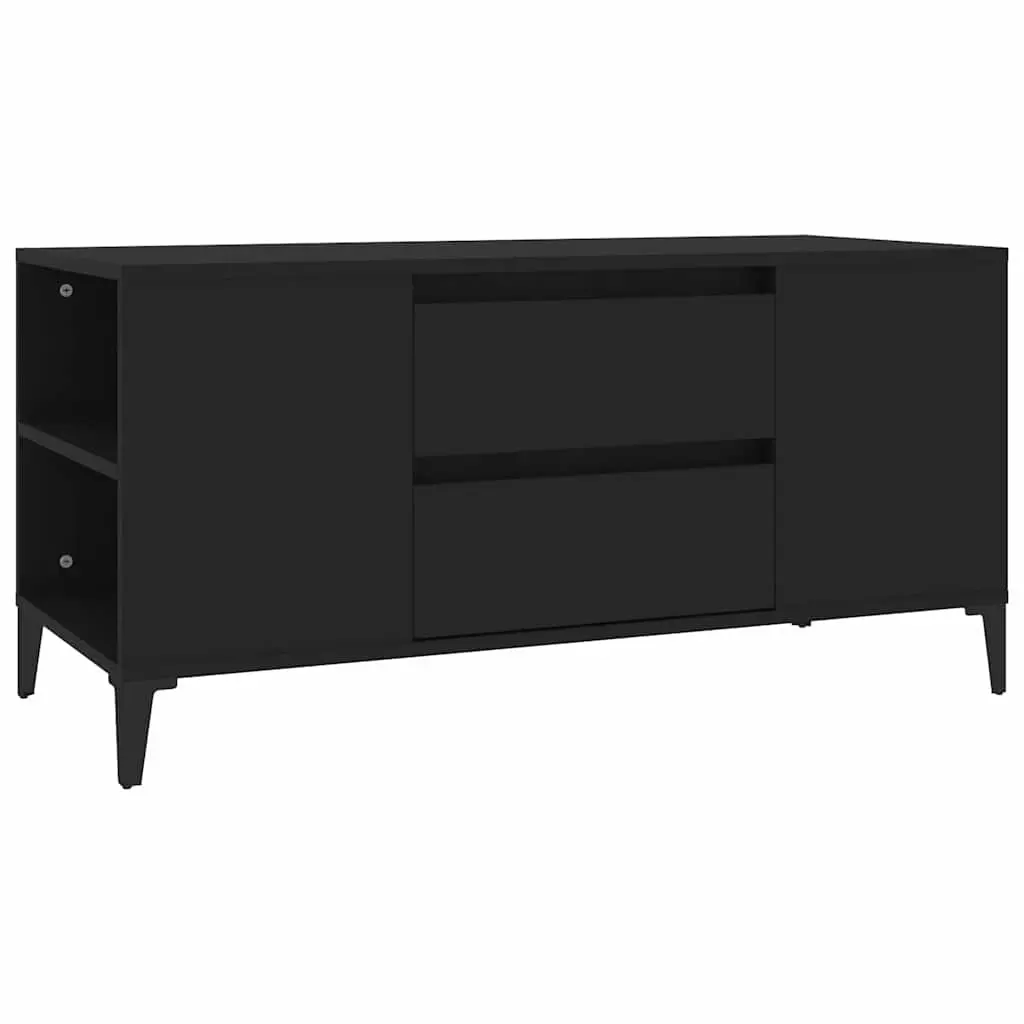 TV Cabinet Black 102x44.5x50 cm Engineered Wood 819605 - Furniture