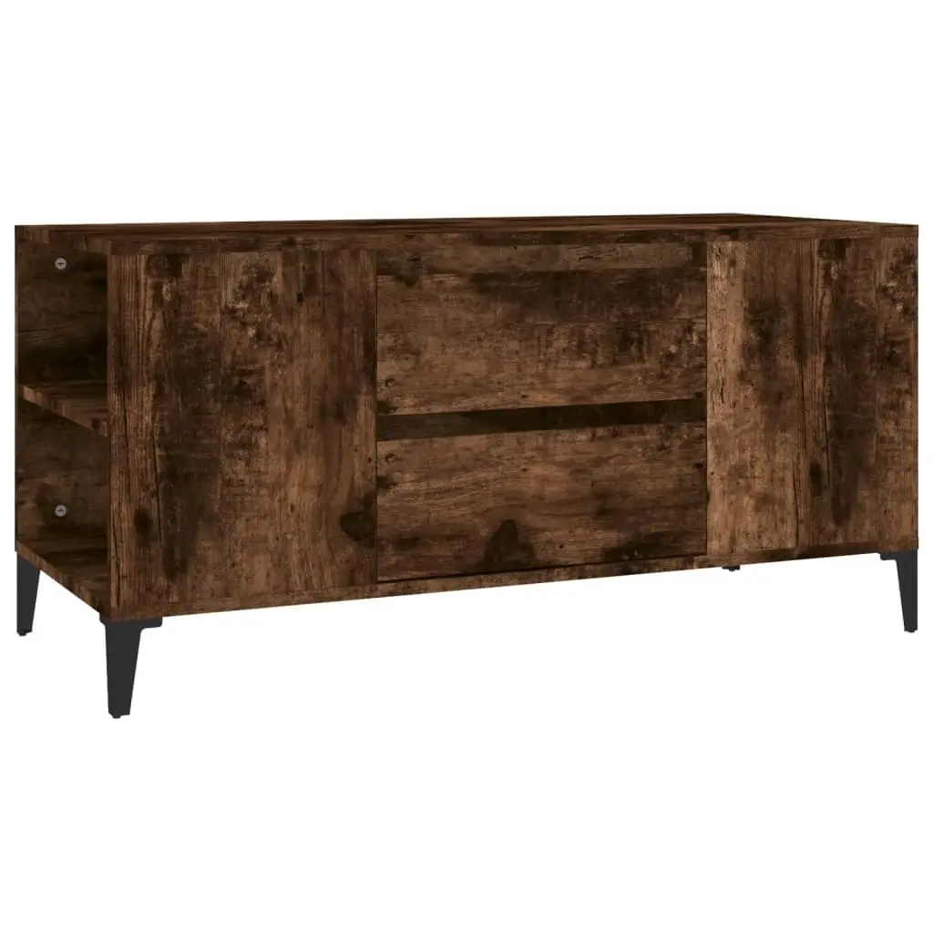 TV Cabinet Smoked Oak 102x44.5x50 cm Engineered Wood 819609 - Furniture